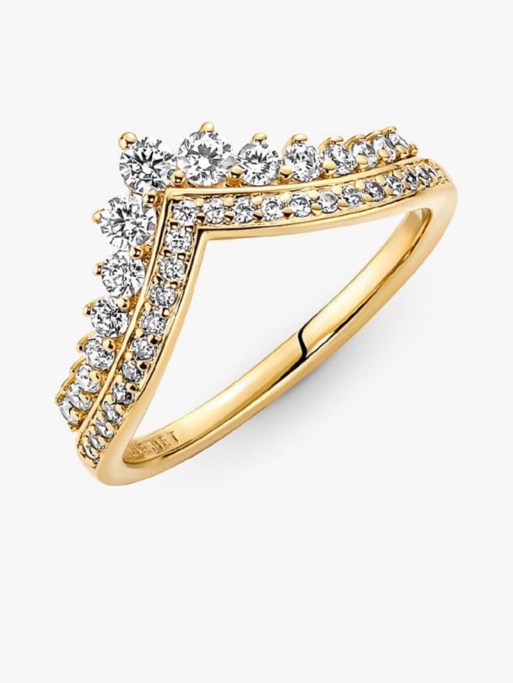 Pandora Pavé Wave Statement Ring in Gold Size 54